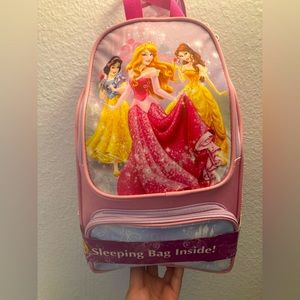 Disney princess backpack and sleeping bag